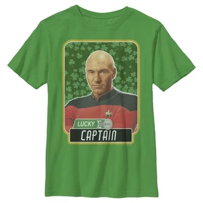 Футболка для мальчиков Star Trek Lucky Captain, зеленая