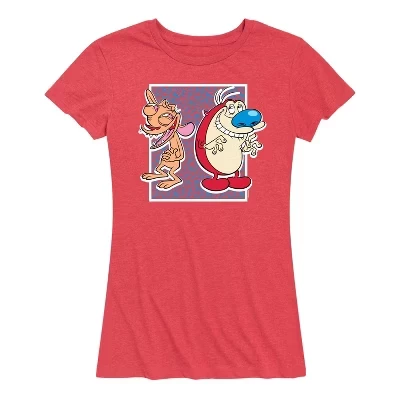 Женская футболка Ren & Stimpy Friendly Laughter, красная