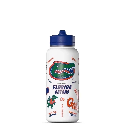 Hydrapeak Официально лицензированная бутылка для активной воды Florida Gators объемом 32 унции с соломенной крышкой многоразового использования из нержавеющей стали с двойными стенками, спортивный подарок florida gators