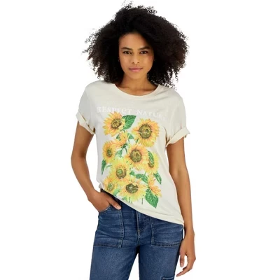 Женская базовая футболка Juniors Respect Nature Tee с цветочным рисунком