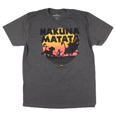 Мужская футболка Hakuna Matata Silhouette Sunset для взрослых с силуэтом Короля льва Диснея hakuna matata sunset