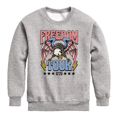 Freedom Tour 1776 Graphic Long Sleeve Fleece Sweatshirt athletic heather