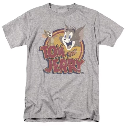 Мужская футболка Tom and Jerry Water Damaged, серый меланж