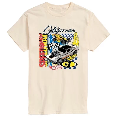 Мужская футболка с коротким рукавом California Speedway Racing Cars кремового цвета с графическим рисунком