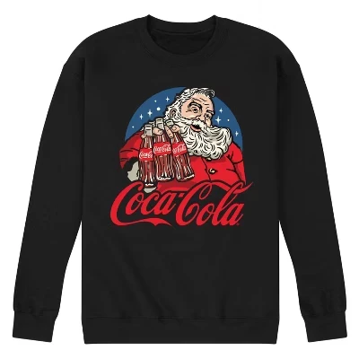 Мужская флисовая толстовка с рисунком в виде бутылок кока-колы Santa, черная