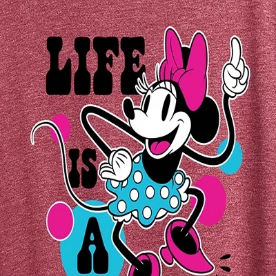 Женская праздничная футболка Life Is Party с коротким рукавом и рисунком heather burgundy