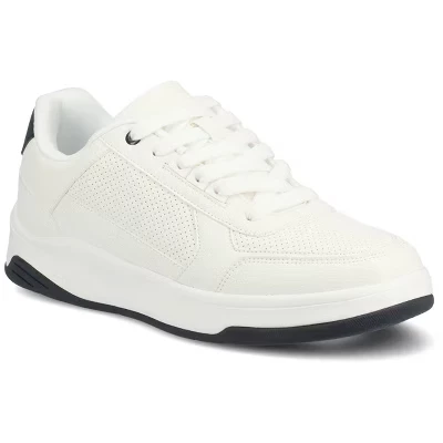 Кроссовки Vance Mens Swift Comfort с перфорацией средней и широкой ширины с низким берцем белого цвета