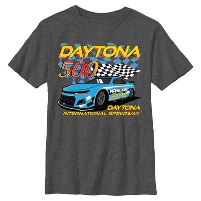 Мальчиковая футболка Nascar Daytona 500, темно-серый меланж