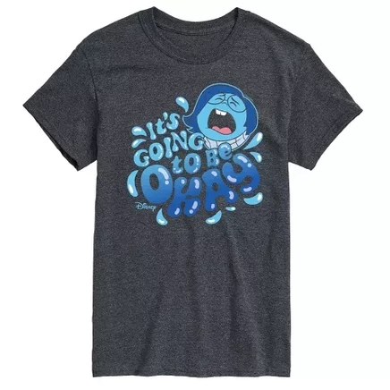 Мужская футболка с коротким рукавом Inside Out 2 с графическим рисунком heather charcoal