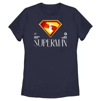 Женская футболка с ярким логотипом Superman темно-синего цвета