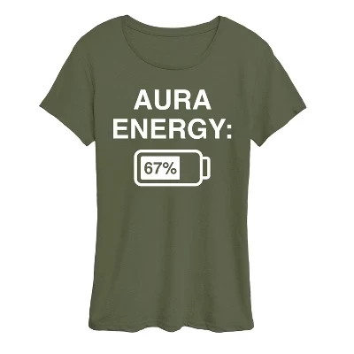 Женская футболка Instant Message Aura Energy 67 с принтом, оливковая