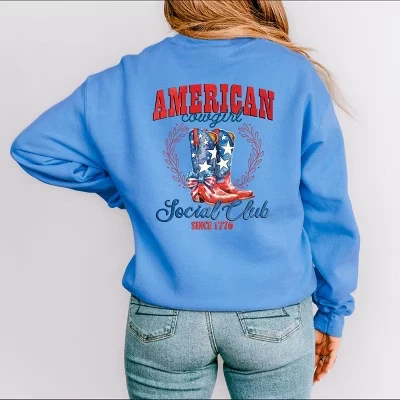 Толстовка American Cowgirl Social Club спереди и сзади carolina