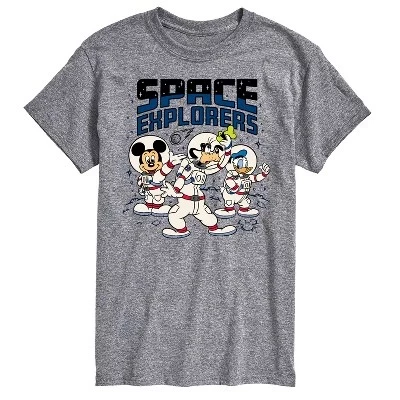 Мужская футболка с коротким рукавом Space Explorers и графическим рисунком athletic heather