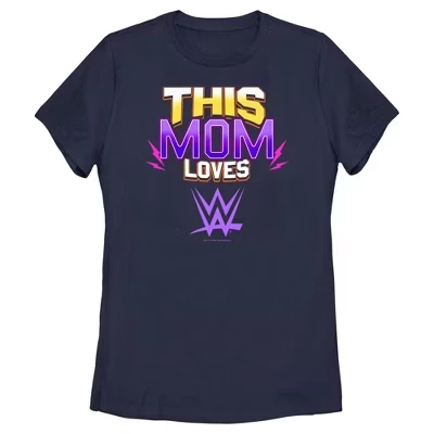 Женская футболка WWE с принтом «This Mom Loves», темно-синяя