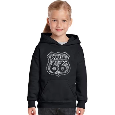 Толстовка с капюшоном Girl's Word Art - Получите удовольствие от Route 66 black