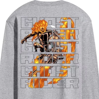 Men's -  - Ghost Rider Type Long Sleeve Graphic T-Shirt athletic heather