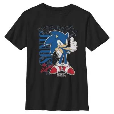 Мальчиковая футболка Sonic the Hedgehog Thumbs Up, черная