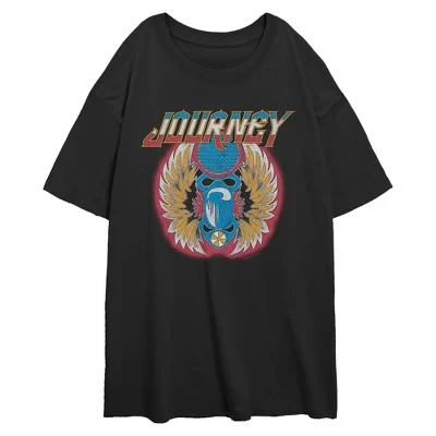 Женская футболка Journey с ретро-скарабеем, черная