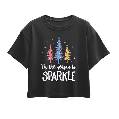 Яркая футболка с коротким рукавом и графическим принтом Season To Sparkle черного цвета