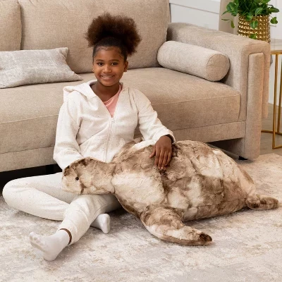 Raven-Symoné Shelly the Turtle Sea Buddy Large Kids Stuffed Animal Bean Bag and Pouf lush tie-dye fur coca mocha