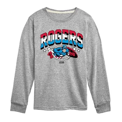 Captain America Rogers Long Sleeve Graphic T-Shirt athletic heather