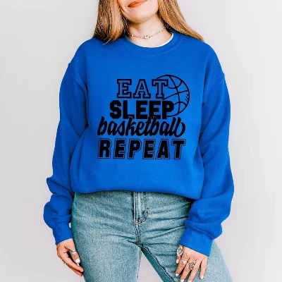 Женская толстовка с рисунком Eat Basketball Sleep Repeat с королевским мячом