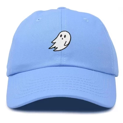 Унисекс бейсболка Dalix Ghost хлопковая с вышивкой, голубая