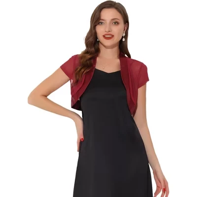 Женское болеро INSPIRE CHIC из сетки, бордовое