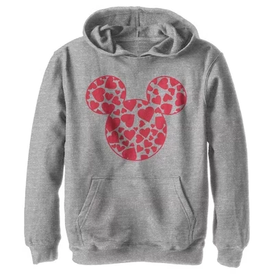 Худи для мальчиков Mickey Mouse с сердцами, серое