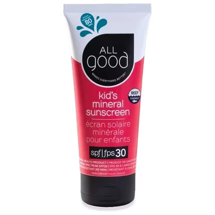 Детский солнцезащитный лосьон, водостойкий - SPF 30 - 3 унции: На минеральной основе, веганский, для всего тела