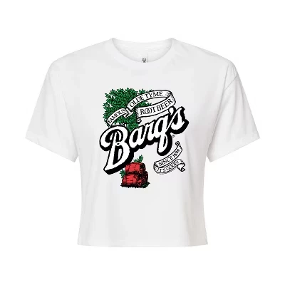 Женская укороченная футболка coca-cola с логотипом barq's, белая