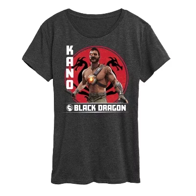 Женская футболка Kano Black Dragon с коротким рукавом и графическим рисунком heather charcoal
