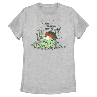 Женская футболка Monsters Inc и Всем спокойной ночи от Wazowski athletic heather