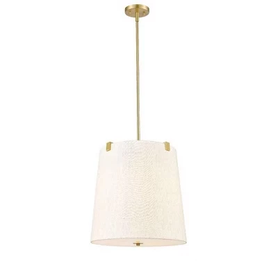Подвеска Weston 5-Light с регулируемой яркостью освещения - Шикарная матовая никелированная сталь с кремовым тканевым оттенком золота