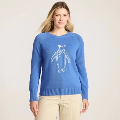 Женский свитер Lands End Drifter, жаккардовый, синий