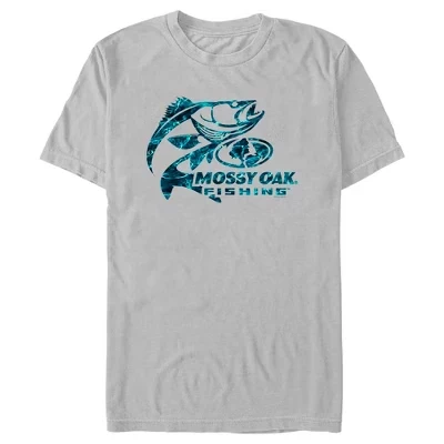 Мужская футболка с логотипом Bass Fishing Blue серебристого цвета