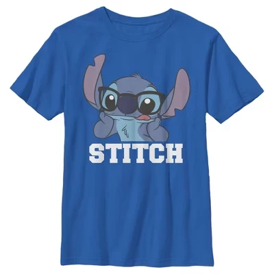 Футболка для мальчиков Lilo & Stitch «Стич в очках», синяя