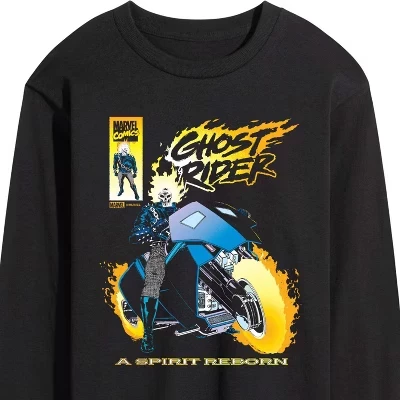 Мужская футболка Ghost Rider Cover с длинным рукавом и графическим рисунком, черная