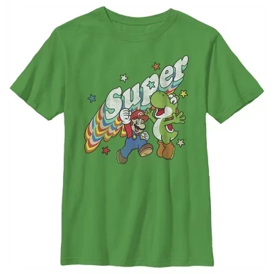 Футболка для мальчиков Nintendo Mario и Yoshi, зеленая