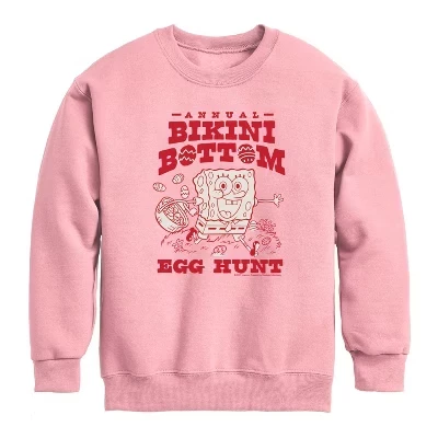 Флисовая толстовка Bikini Bottom Egg Hunt с рисунком и длинным рукавом лилового цвета