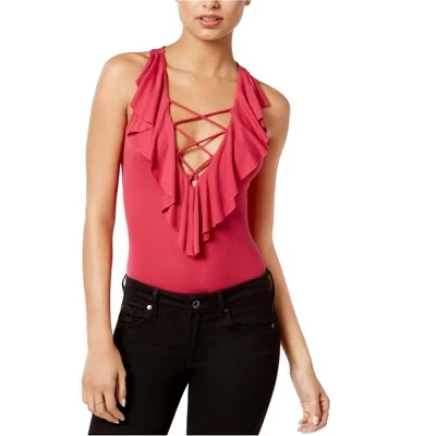 Женское боди Guess с рюшами, красное