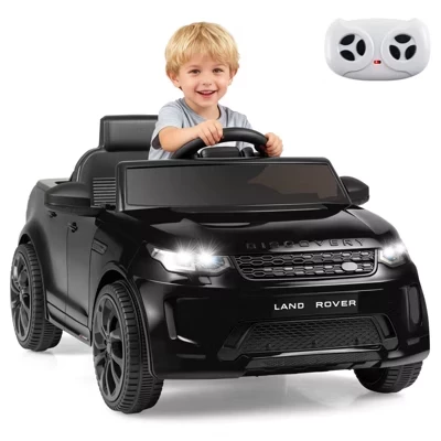 Licensed Land Rover Kids Ride on Car with Remote Control, LED Lights, Music, Horn Navy Blue/Black/Red/Pink/White black