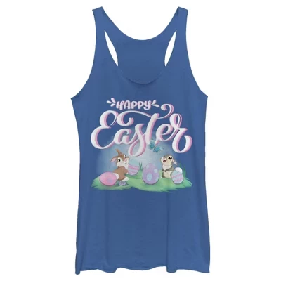 Женская майка с надписью Happy Easter Thumper Racerback
