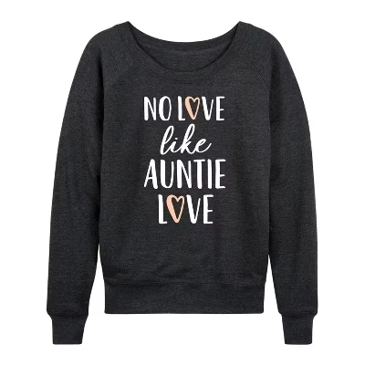 Женская рубашка Auntie Love из легкого французского махрового полотна с широким вырезом и длинным рукавом с графическим рисунком heather charcoal