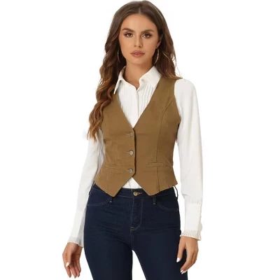 Женский джинсовый жилет INSPIRE CHIC, коричневый