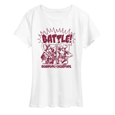 Women's -  - Deadpool Vs Lady Deadpool Short Sleeve Graphic T-Shirt heather grey