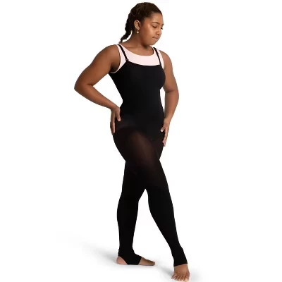 Женское боди Capezio Ultra Soft со штрипками, черное