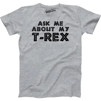 Малыш спросит меня о моей футболке Trex, Забавная крутая футболка с динозавром и юмором для детей - Crazy Dog, футболка для малышей с надписями динозавров, серая