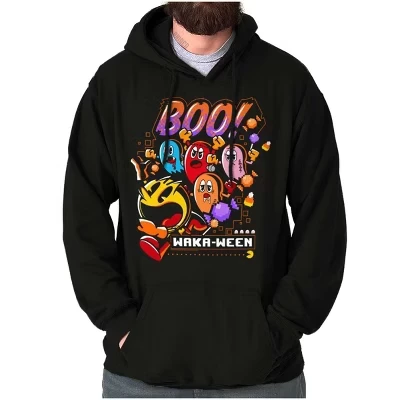 PACMAN Halloween Ghosts Boo Waka-Ween Толстовка с капюшоном Для женщин и мужчин Brisco Brands черный