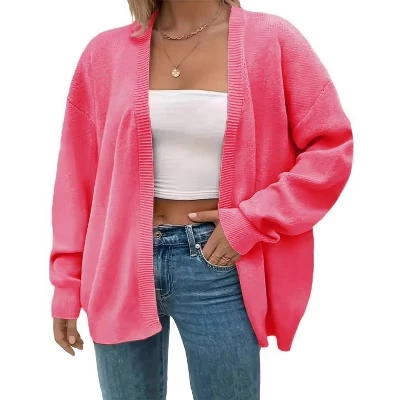 Женский кардиган Yesfashion больших размеров, розовый